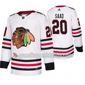 Chicago Blackhawks Brandon Saad 20 Adidas 2019-2020 Wit Authentic Shirt - Mannen